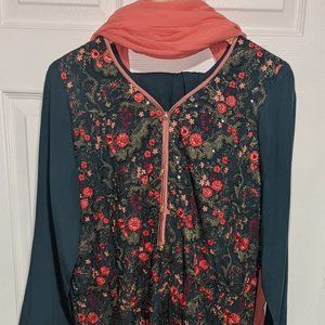 Pink Green Salwar Kameez Indian Pakistani